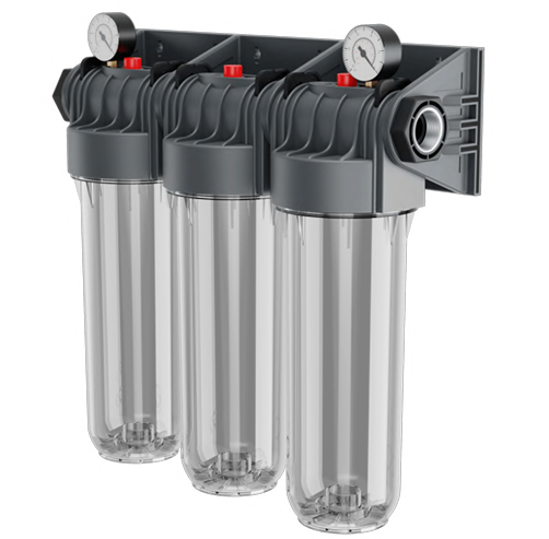 10" Üçlü Filtre Kabı Manometreli