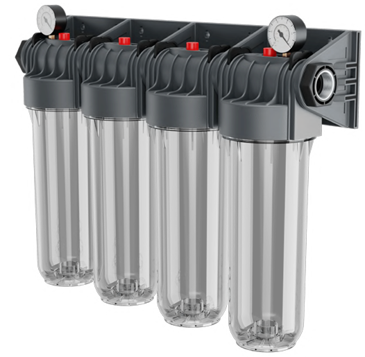 10" Dörtlü Filtre Kabı Manometreli