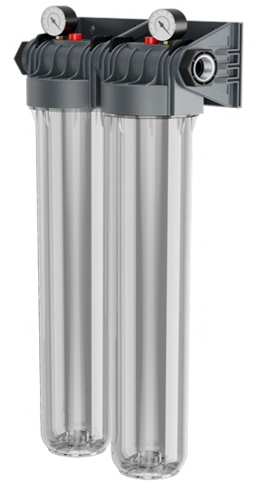 20" İkili Filtre Kabı Manometreli